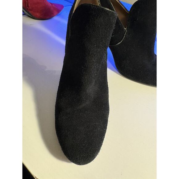 Lucky Brand 7.5 M Wyshing Suede Heeled Slip on Bootie Pumps Black Women's Shoes - Picture 6 of 16